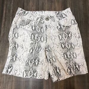 Hydraulic Mid Rise Curvy Shorts Snakeskin Print Womens Size 1 Beige‎ Black